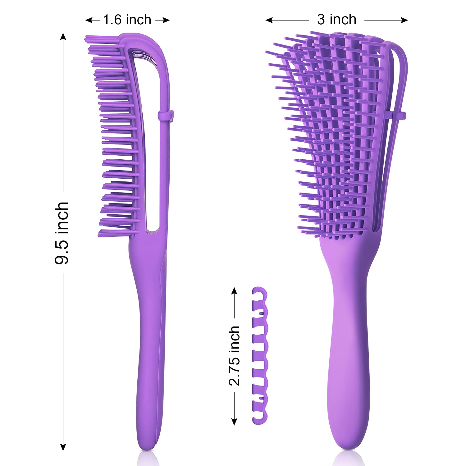 Detangler Brush for Curly Hair, Black Natural Hair Curly Hair Brush 3a to 4c, Great for Thick Wet Hai