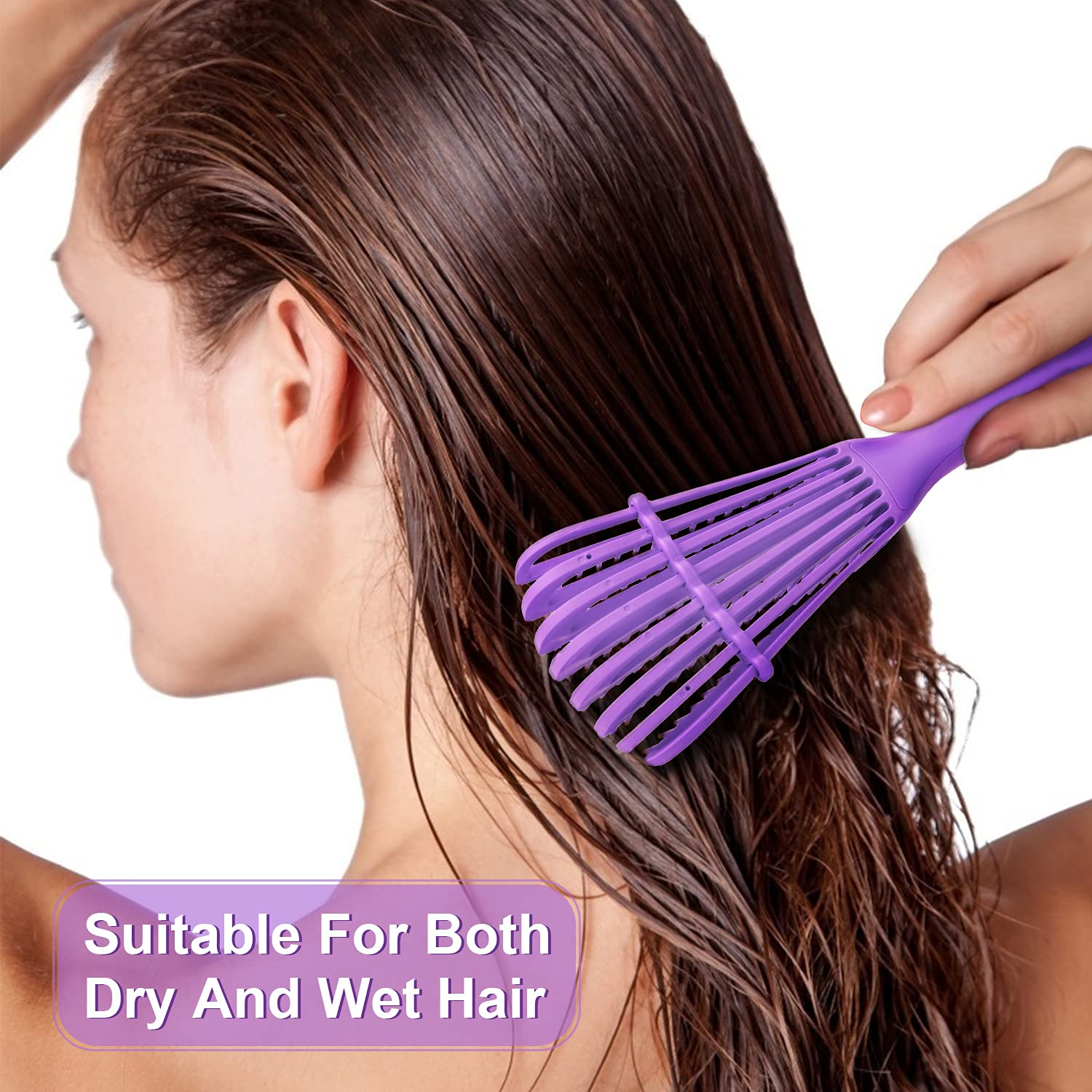 Detangler Brush for Curly Hair, Black Natural Hair Curly Hair Brush 3a to 4c, Great for Thick Wet Hai