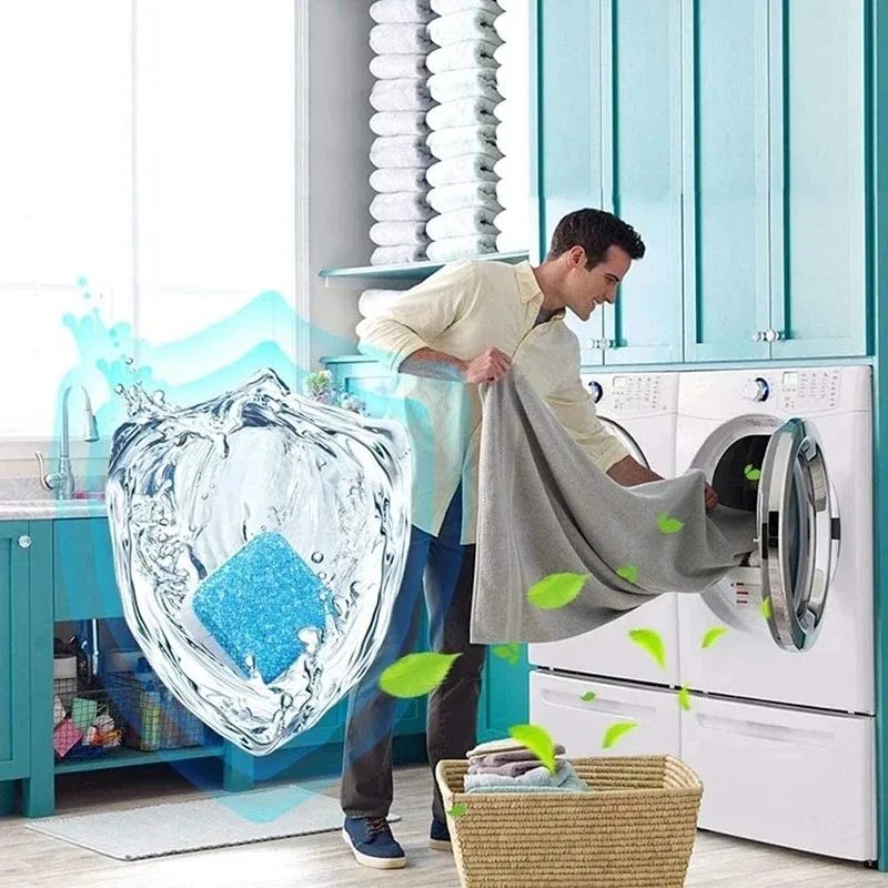 Detergent 12 PCS Household Cleaning Accessories Washing Machine Cleaning Tablets Effervescent Cleaning Tablets Cleaner