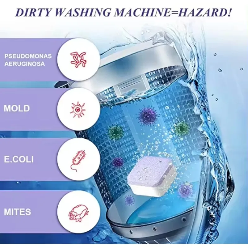 Detergent 12 PCS Household Cleaning Accessories Washing Machine Cleaning Tablets Effervescent Cleaning Tablets Cleaner