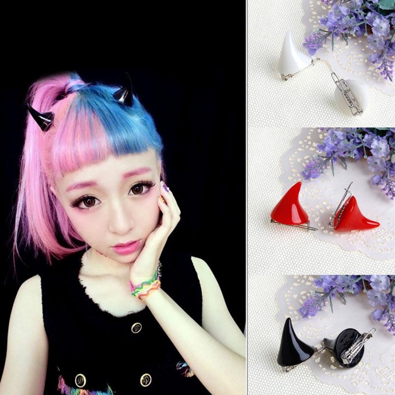 Devil Horn Hair Clips Cute Barrettes (2Pcs)