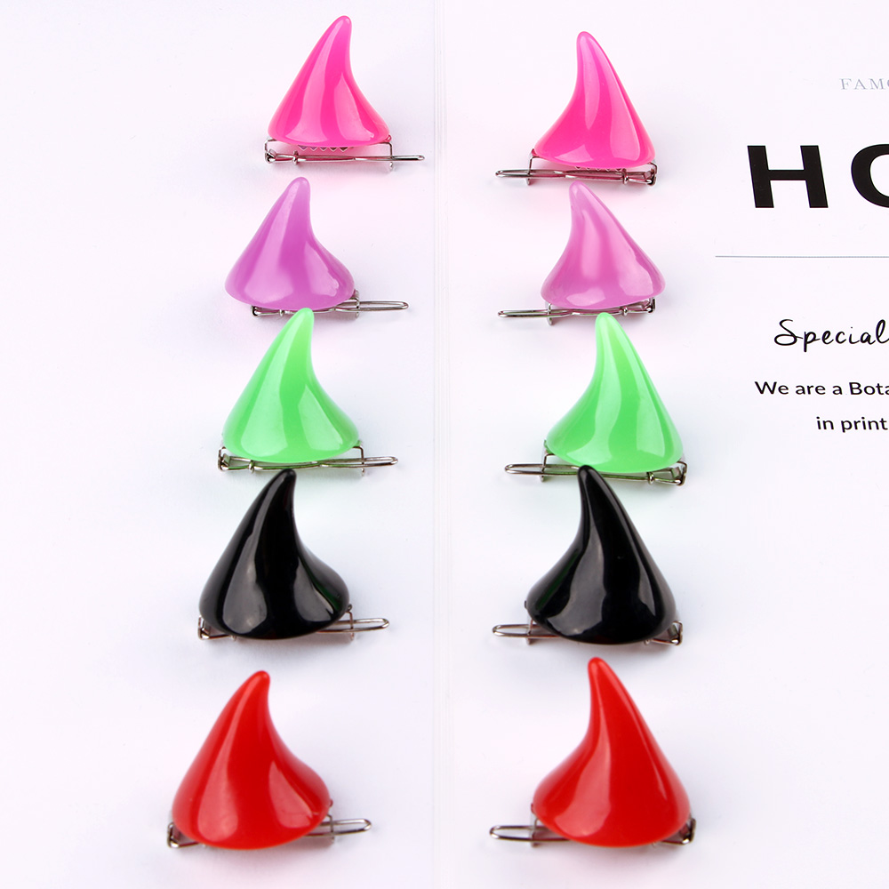 Devil Horns Hair Clips Halloween Accessory (2 pcs)