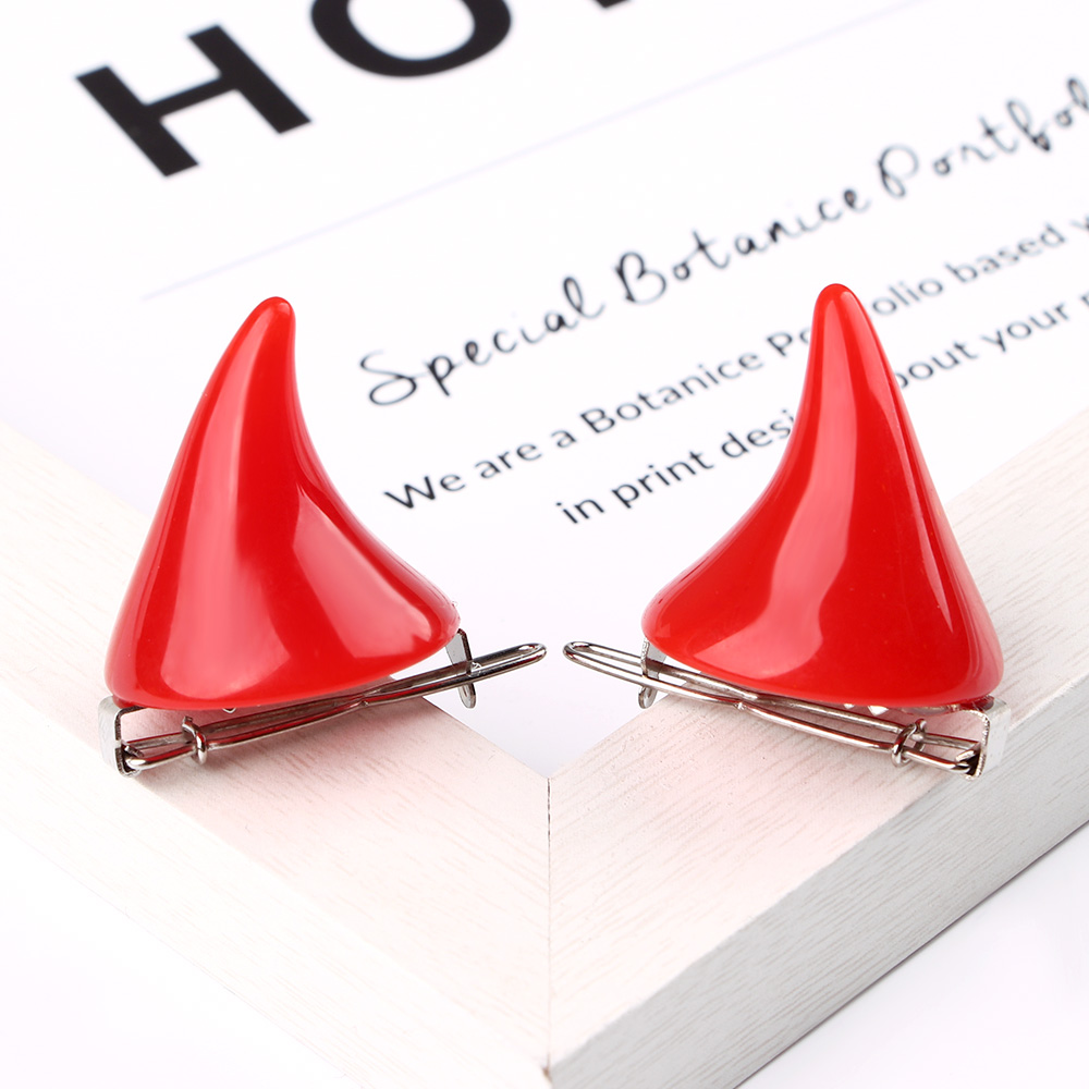 Devil Horns Hair Clips Halloween Accessory (2 pcs)