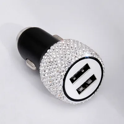 Diamond Dual Port Car Charger USB Fast Charger Diamond Dual Port Car Charger USB Fast Charger