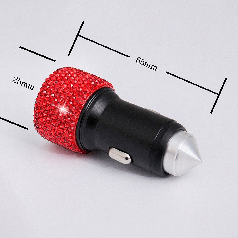 Diamond Dual Port Car Charger USB Fast Charger Diamond Dual Port Car Charger USB Fast Charger
