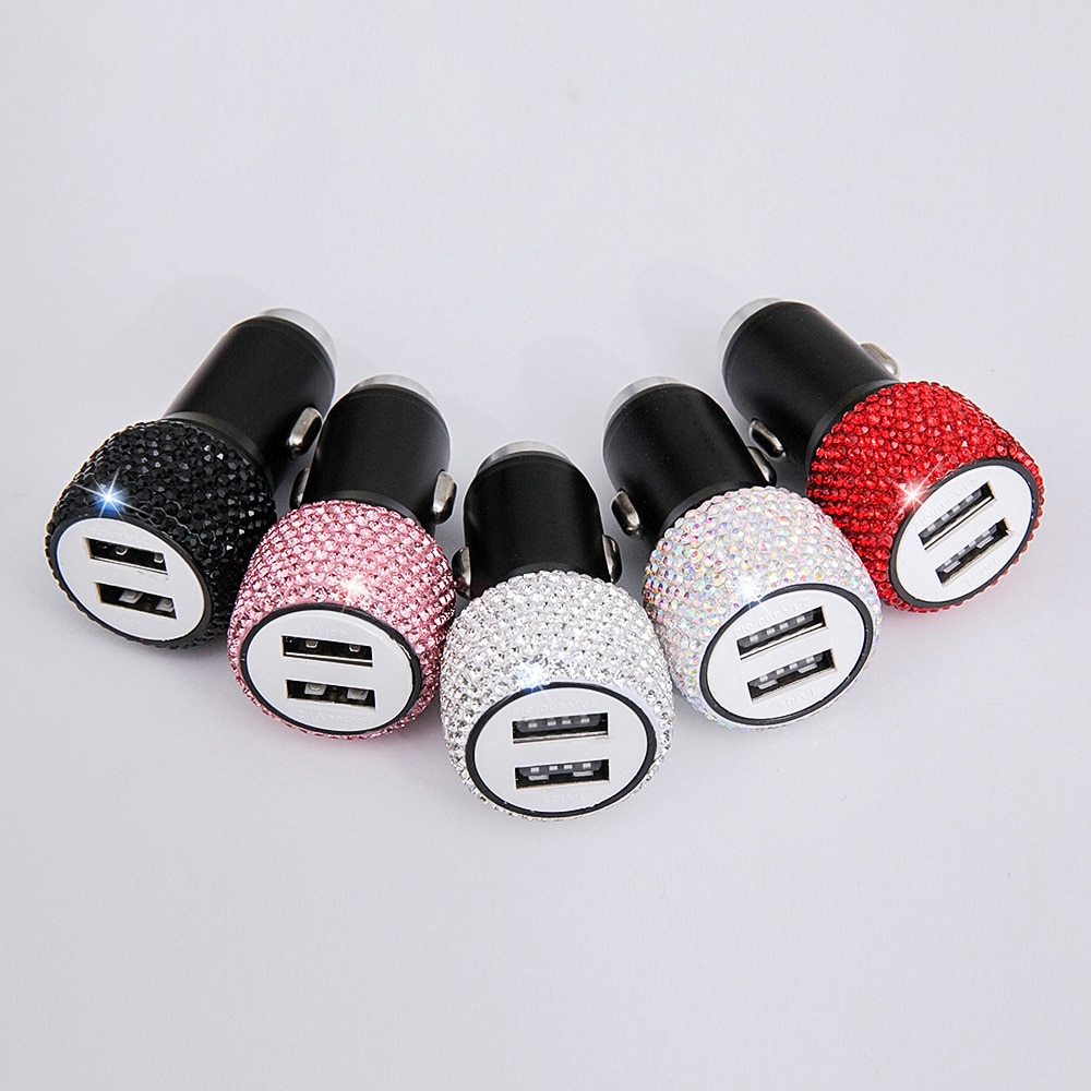 Diamond Dual Port Car Charger USB Fast Charger Diamond Dual Port Car Charger USB Fast Charger