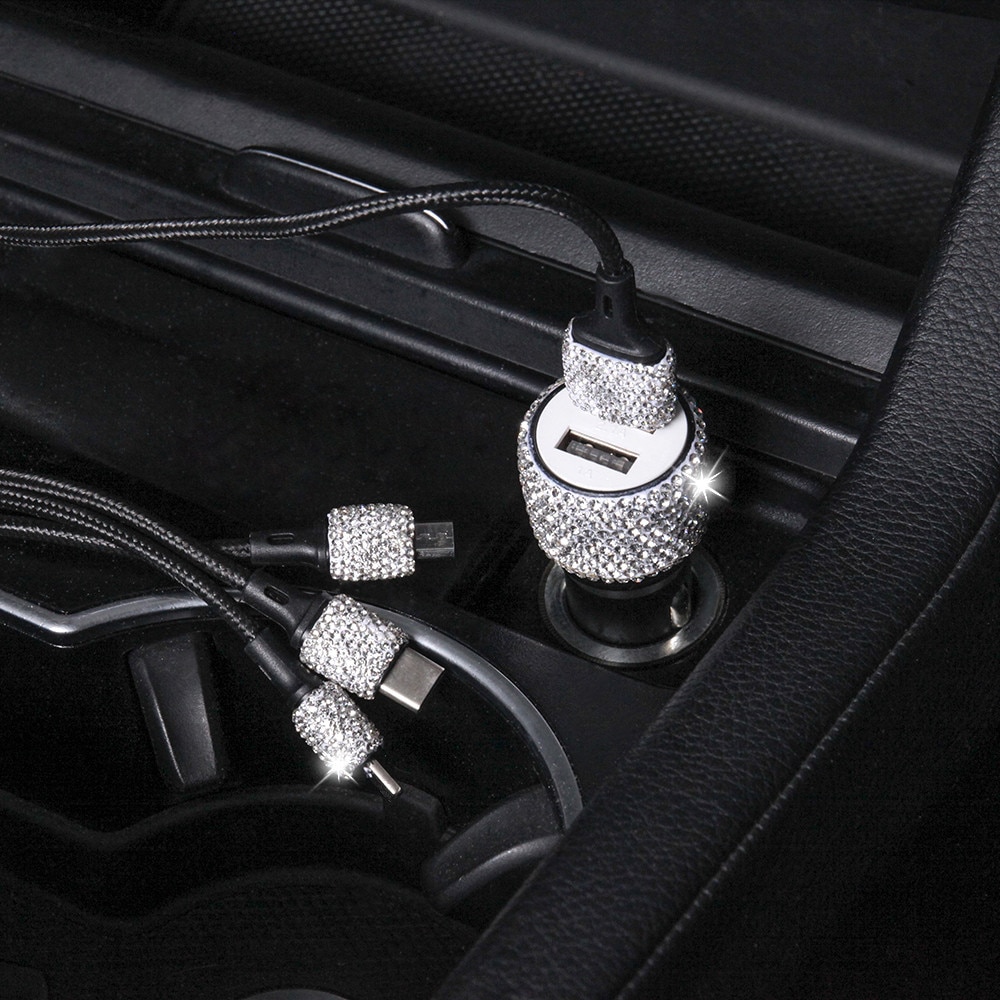 Diamond Dual Port Car Charger USB Fast Charger Diamond Dual Port Car Charger USB Fast Charger