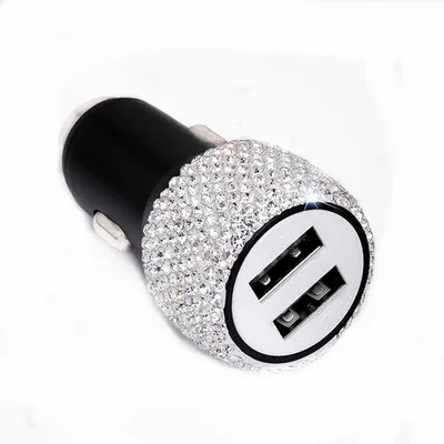 Diamond Dual Port Car Charger USB Fast Charger Diamond Dual Port Car Charger USB Fast Charger
