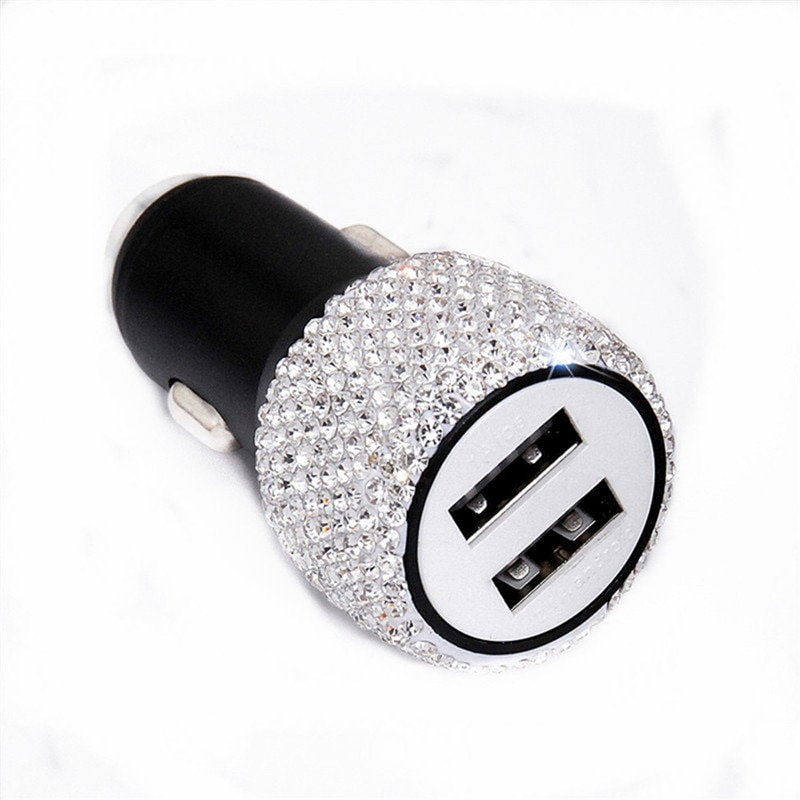Diamond Dual Port Car Charger USB Fast Charger Diamond Dual Port Car Charger USB Fast Charger