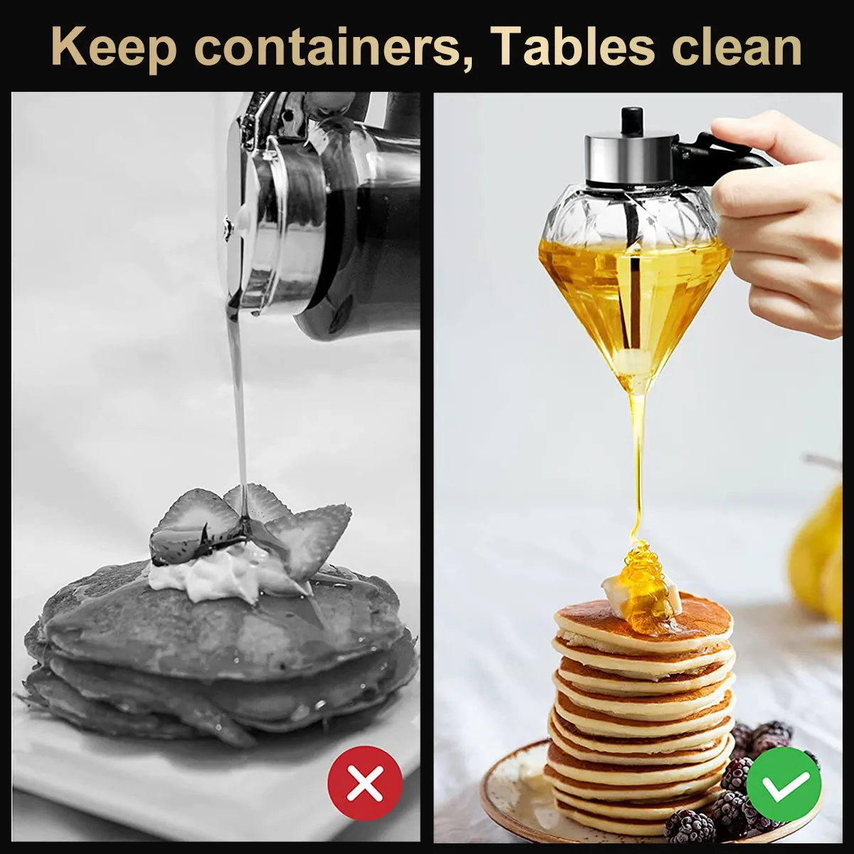 Diamond Glass Honey Dispenser 200ml Oil Dispenser with Stand Oil Bottle Vinegar and Sauce Glass Cruet Cooking Kitchen Diamond Glass Honey Dispenser 200ml Oil Dispenser with Stand Oil Bottle Vinegar and Sauce Glass Cruet Cooking Kitchen