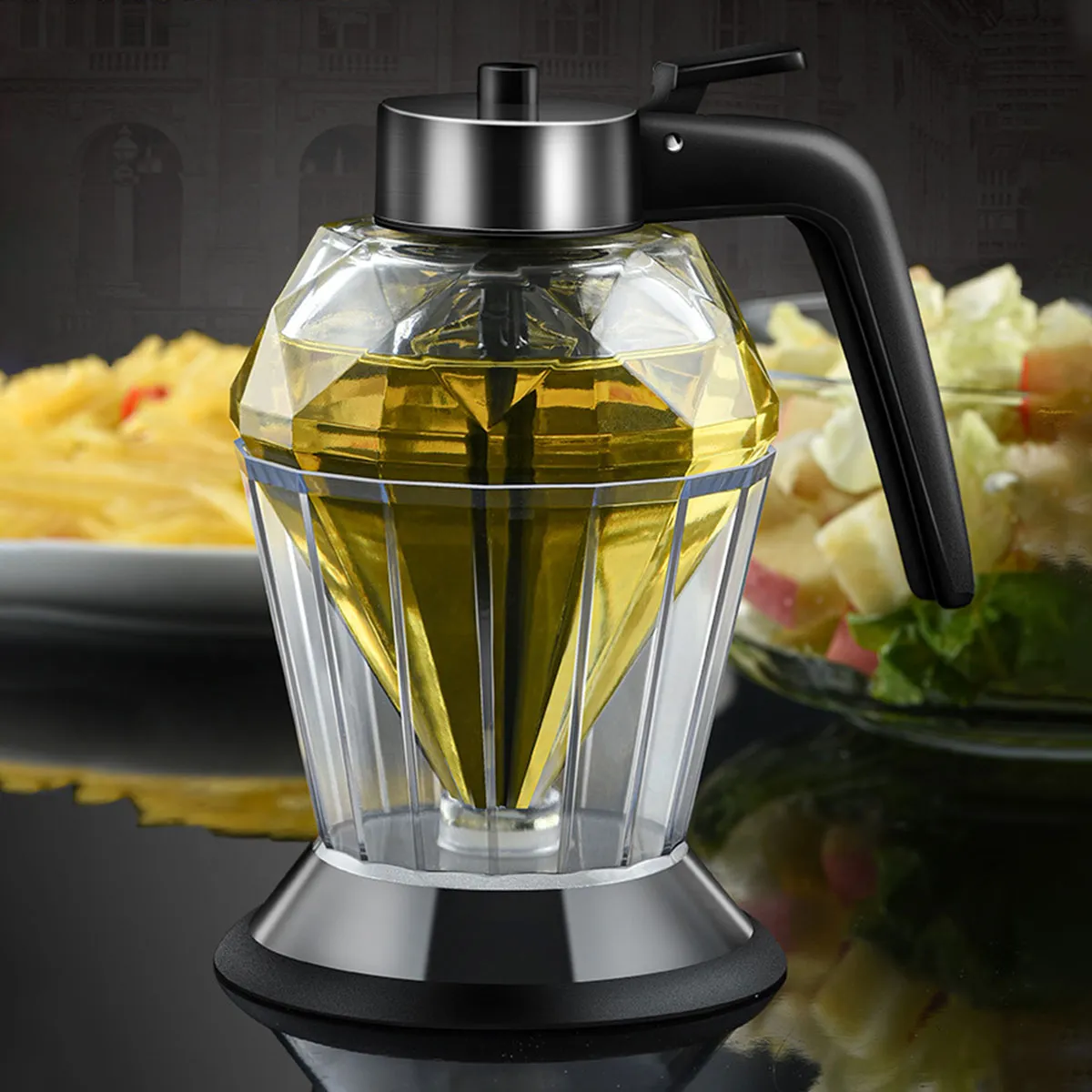 Diamond Glass Honey Dispenser 200ml Oil Dispenser with Stand Oil Bottle Vinegar and Sauce Glass Cruet Cooking Kitchen Diamond Glass Honey Dispenser 200ml Oil Dispenser with Stand Oil Bottle Vinegar and Sauce Glass Cruet Cooking Kitchen