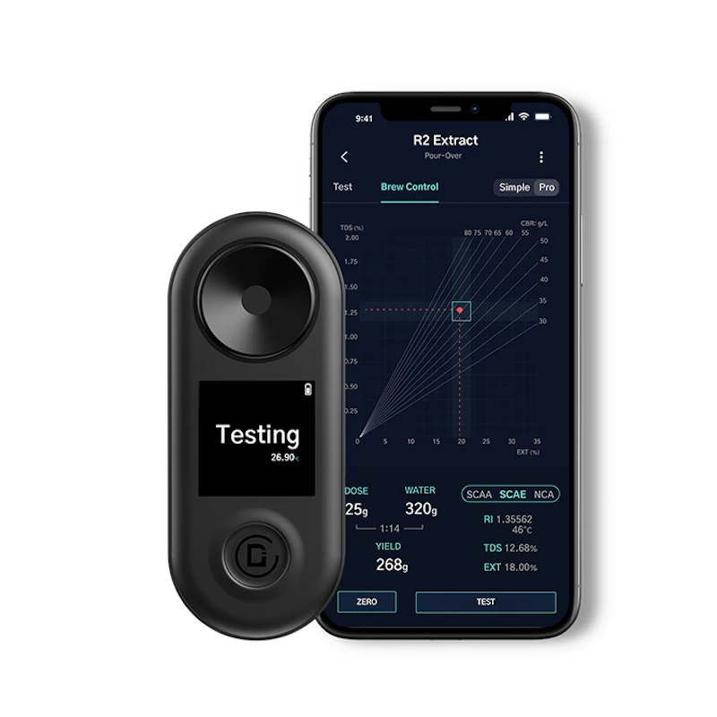 Difluid Extract Refractometer, Connection With App TDS Measuring Coffee Accessories Used To Measure Coffee Concentration