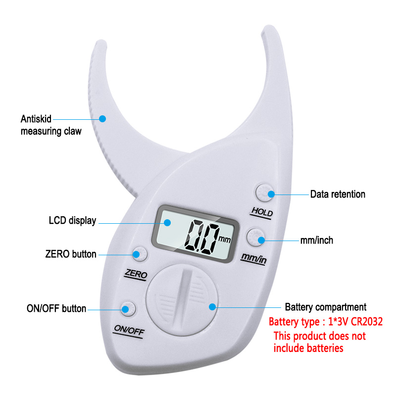 Digital Body Fat Caliper Measurement Tool