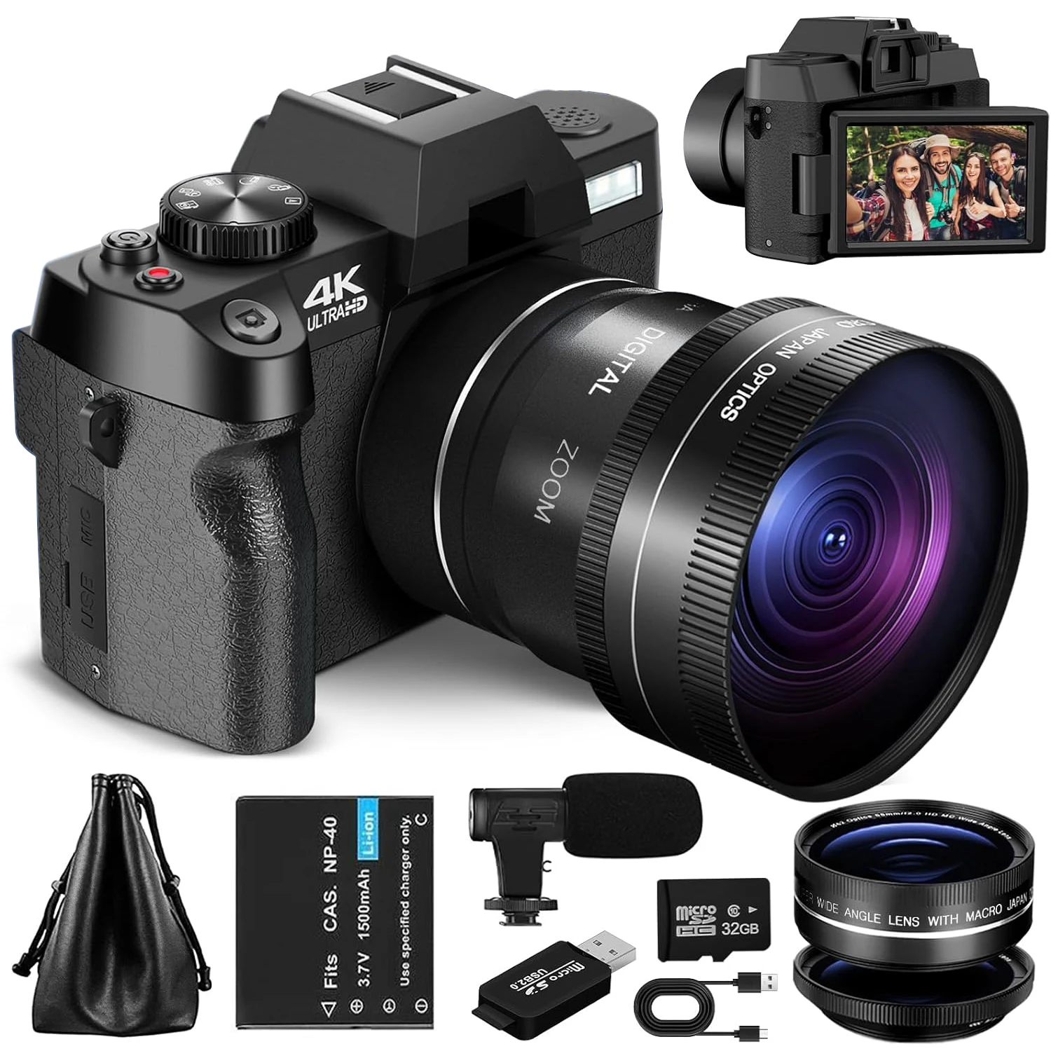 Digital Camera for Photography and Video 16X Digital Zoom 4K 48MP Vlogging Camera for with 180° Flip Screen Digital Camera for Photography and Video 16X Digital Zoom 4K 48MP Vlogging Camera for with 180° Flip Screen