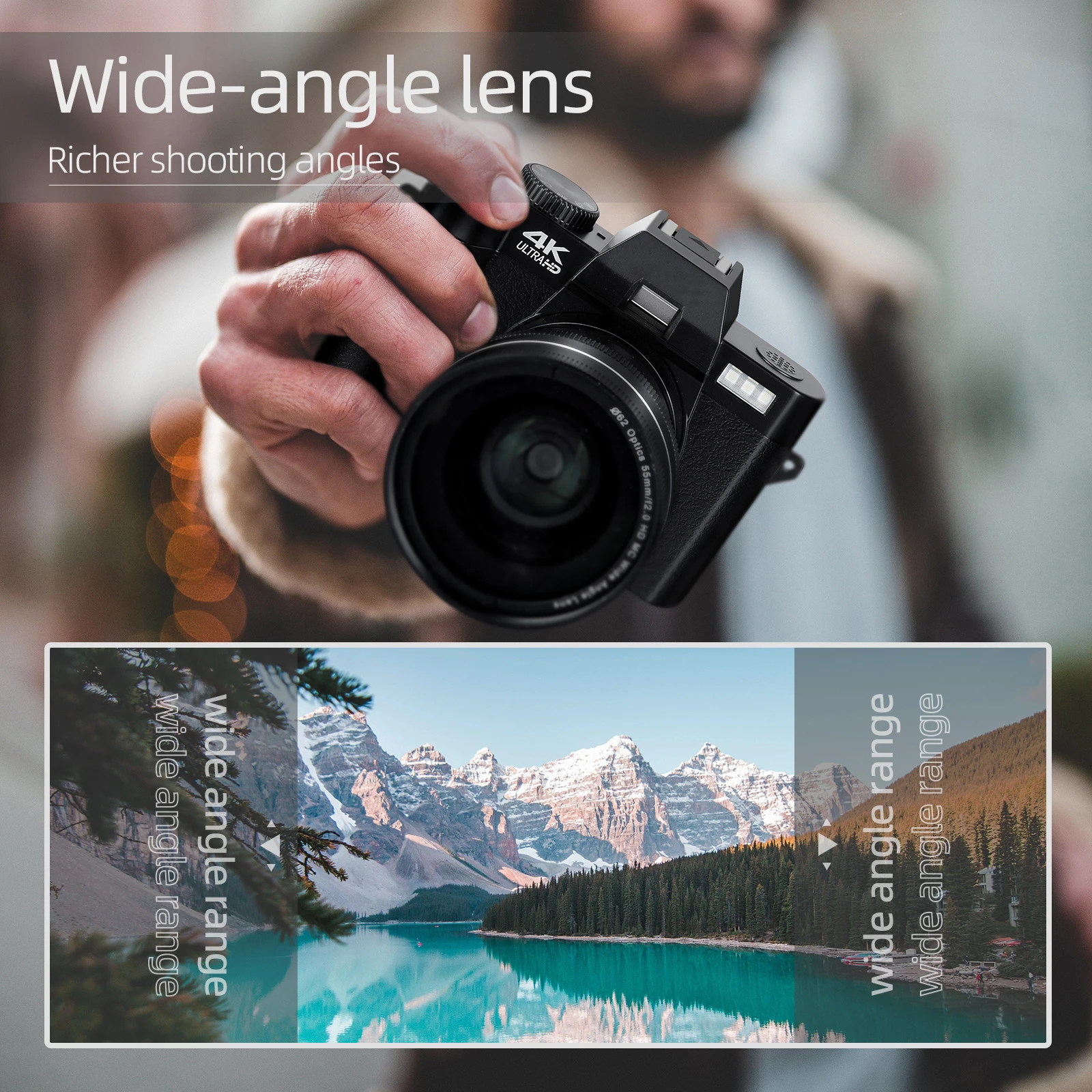 Digital Camera for Photography and Video 16X Digital Zoom 4K 48MP Vlogging Camera for with 180° Flip Screen Digital Camera for Photography and Video 16X Digital Zoom 4K 48MP Vlogging Camera for with 180° Flip Screen