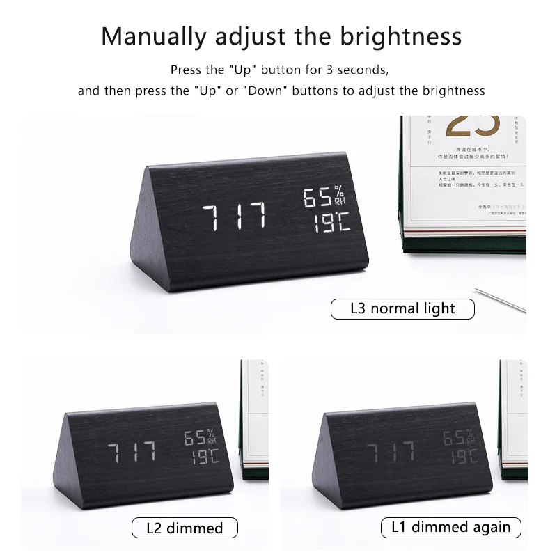 Digital Clock LED Wooden Alarm Clock Table Sound Control Electronic Clocks Desktop USB/AAA Powered Desperadoes Home Digital Clock LED Wooden Alarm Clock Table Sound Control Electronic Clocks Desktop USB/AAA Powered Desperadoes Home