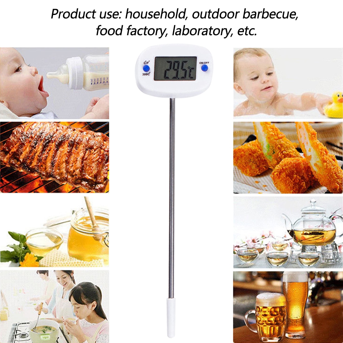 Digital Cooking Thermometer Steel Probe Digital Cooking Thermometer Steel Probe
