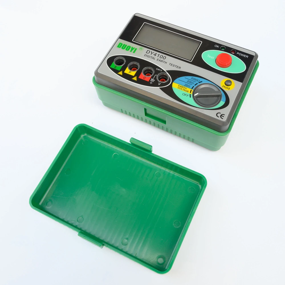 Digital Earth Ground Resistance Meter Megohmmeter 0-2000 Ohm Instruments Inspection Electrician Resistance Tester