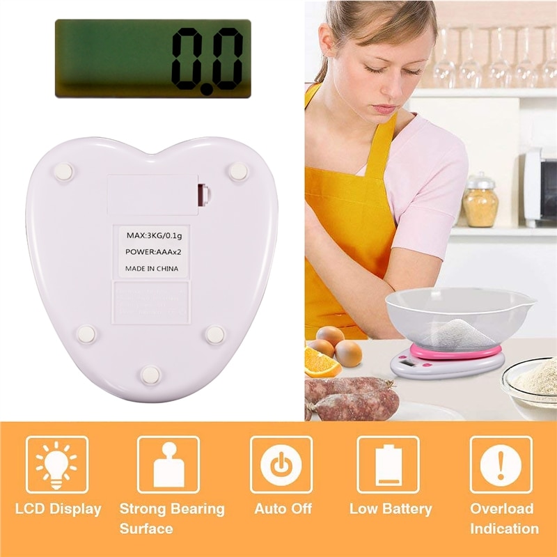 Digital Kitchen Weighing Scale With Heart Shape Digital Kitchen Weighing Scale With Heart Shape