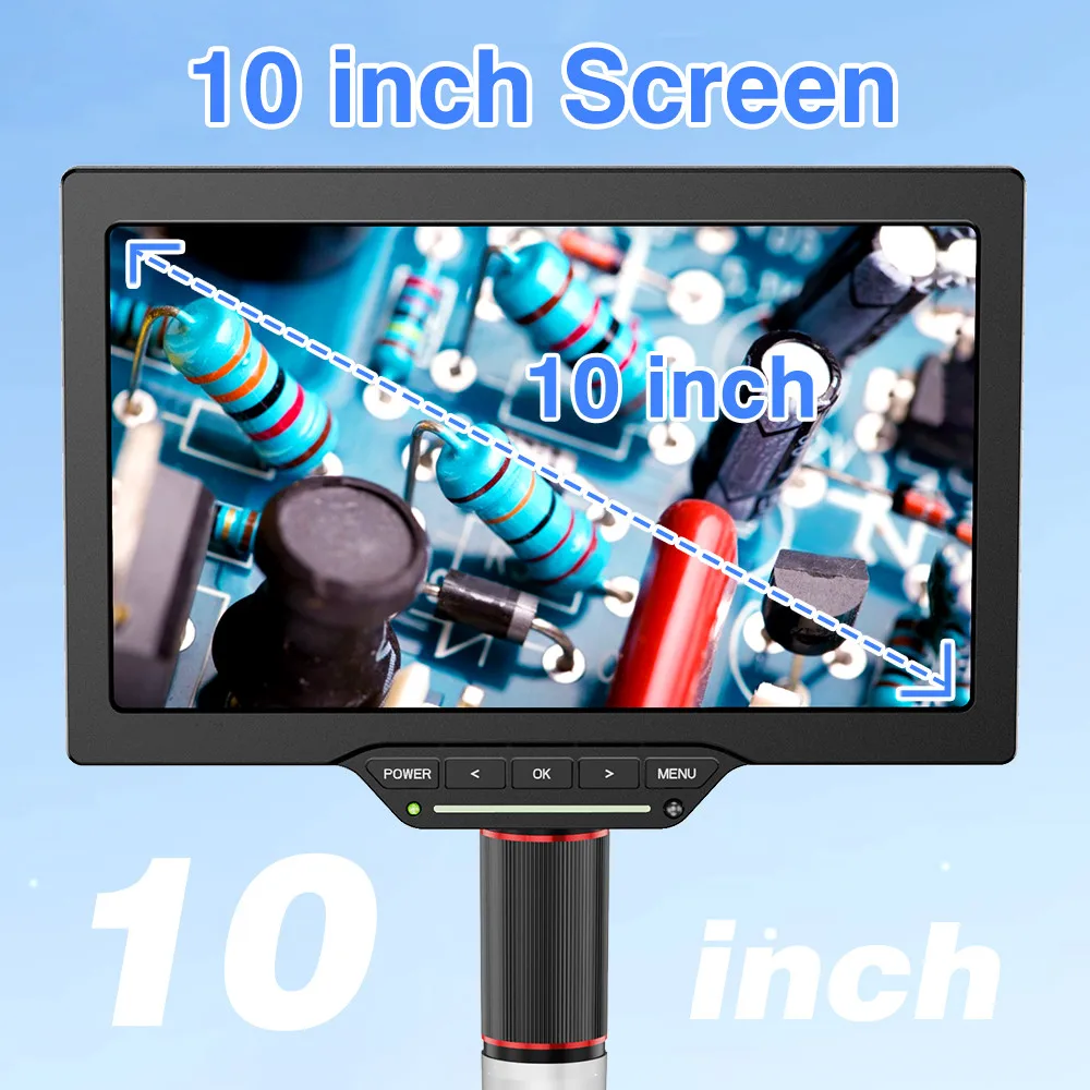 Digital Microscope 10.1 Inch Screen HDMI For Soldering Electronic Video Microscope 16MP Magnifier Repair Tool with 32GB