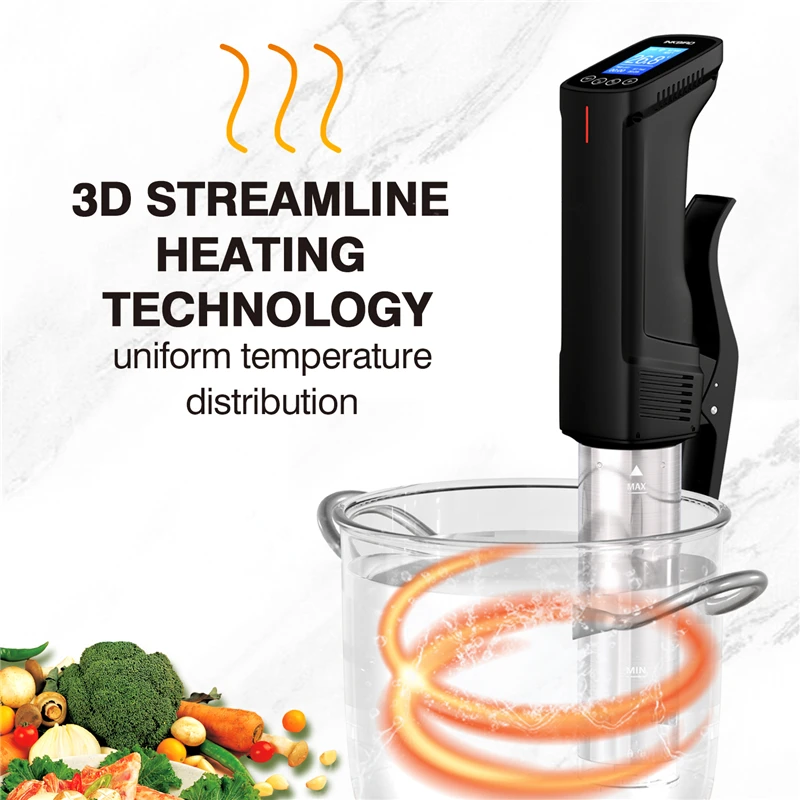 Digital Vacuum Sous Vide Cooker Immersion Circulator Accurate Cooking WI-FI Control 1000W Heat Distribution Accurate