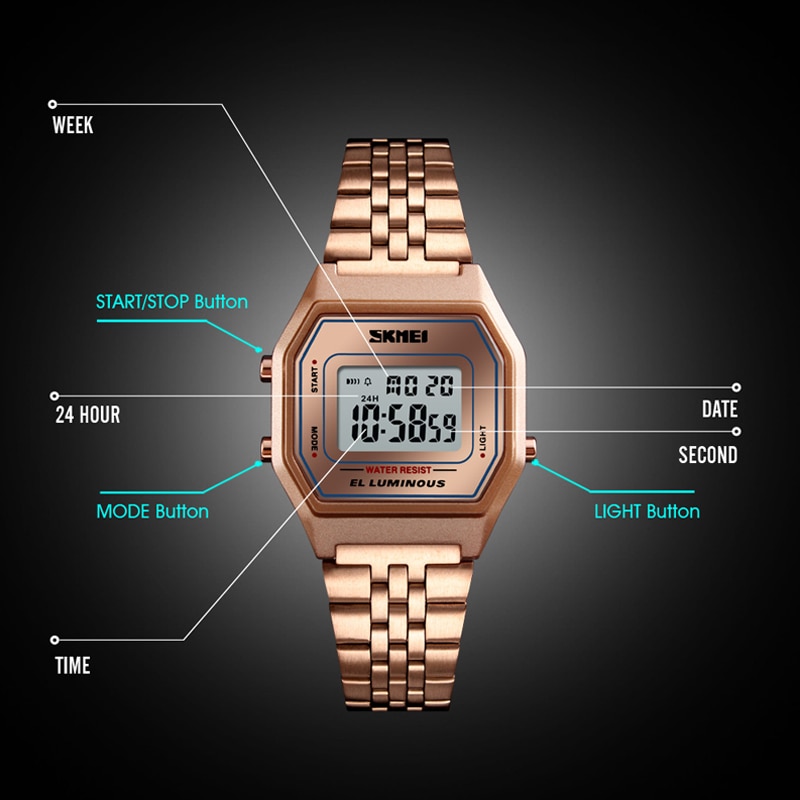 Digital Watch Women's Luxury Wristwatch Digital Watch Women's Luxury Wristwatch