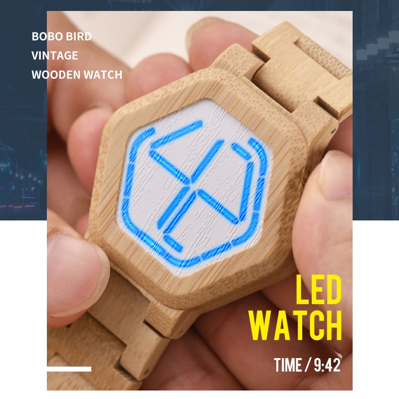 Digital Wooden Watch for Men Digital Wooden Watch for Men