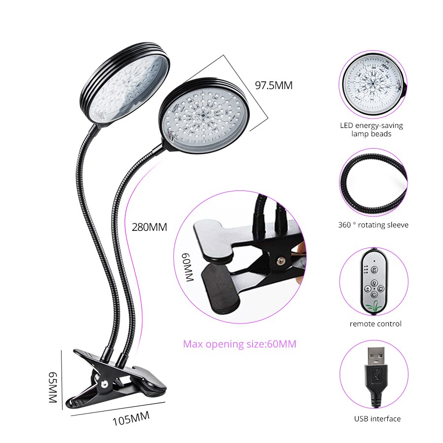 Dimmable Clip On Grow Light