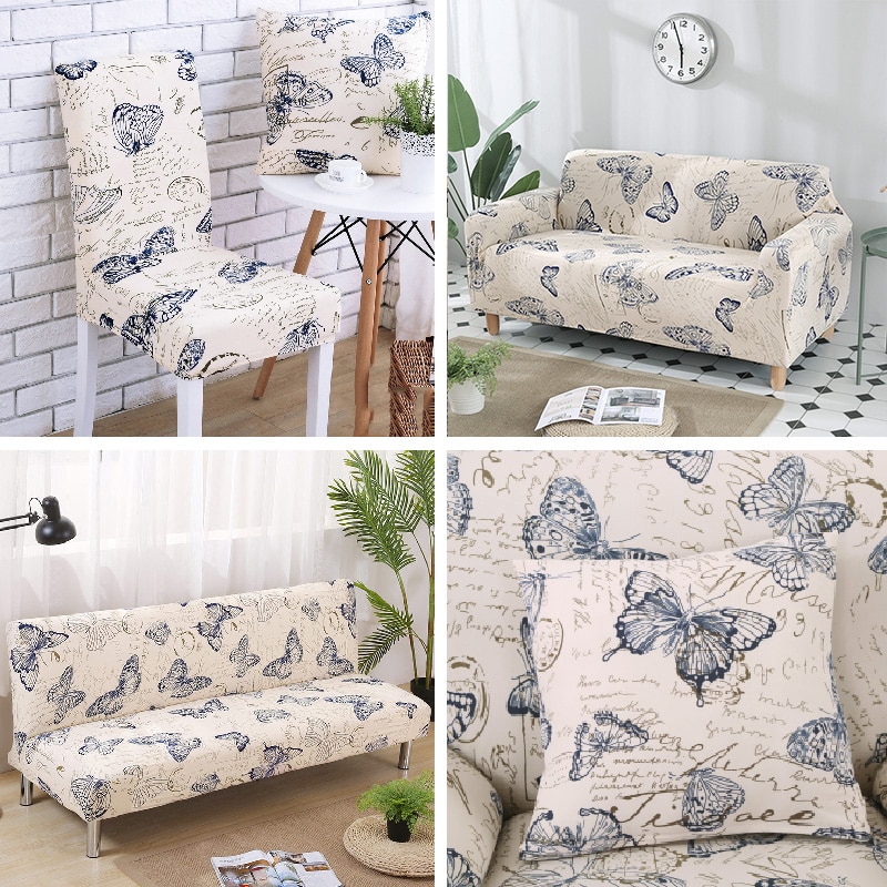Dining Chair Cover Elastic Printed Cloth