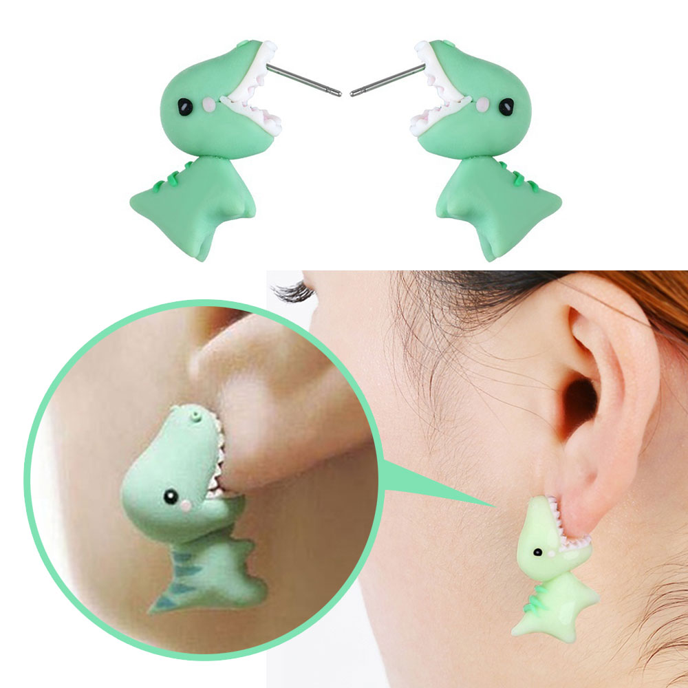 Dino Earrings Funny Fashion Accessory Dino Earrings Funny Fashion Accessory