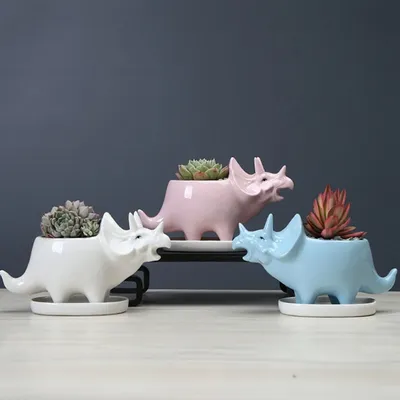 Dino Planter Ceramic Succulent Pot Dino Planter Ceramic Succulent Pot
