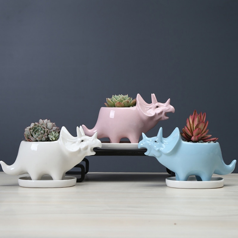 Dino Planter Ceramic Succulent Pot Dino Planter Ceramic Succulent Pot