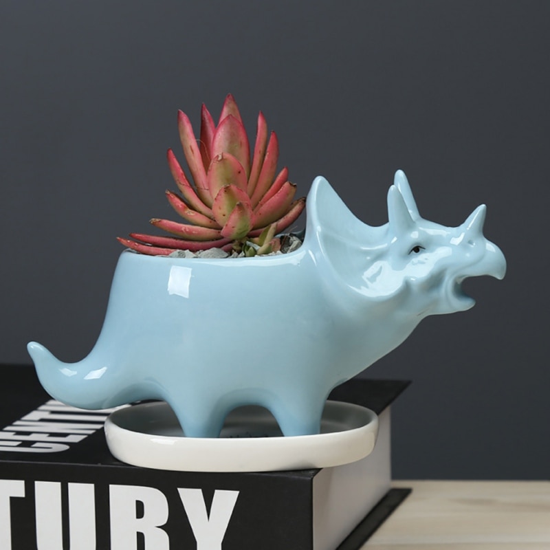 Dino Planter Ceramic Succulent Pot Dino Planter Ceramic Succulent Pot