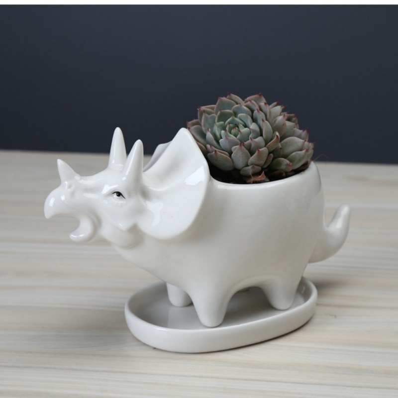 Dino Planter Ceramic Succulent Pot Dino Planter Ceramic Succulent Pot