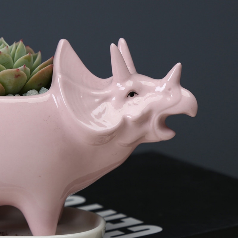 Dino Planter Ceramic Succulent Pot Dino Planter Ceramic Succulent Pot