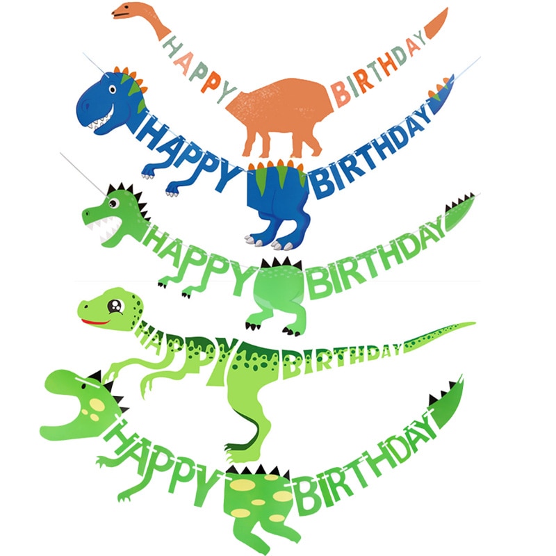 Dinosaur Birthday Banner Party Decoration