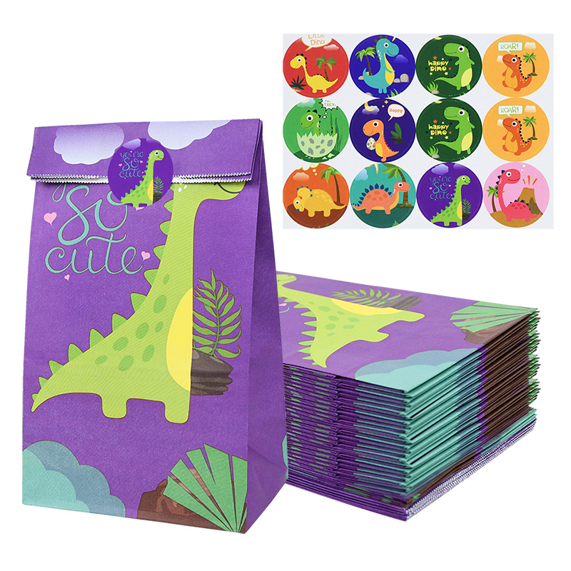 Dinosaur Candy Bags with Stickers (12Pcs) Dinosaur Candy Bags with Stickers (12Pcs)
