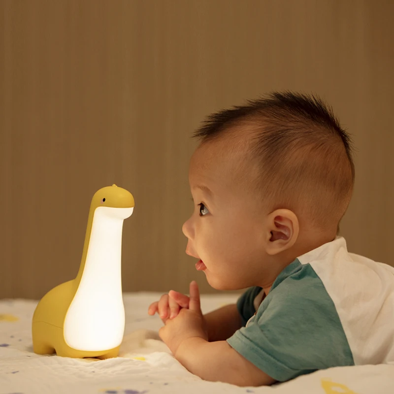 Dinosaur Night Light Cute Children's Night Light Eye Protection Bedside Timing Lamp USB Charging Room Decoration