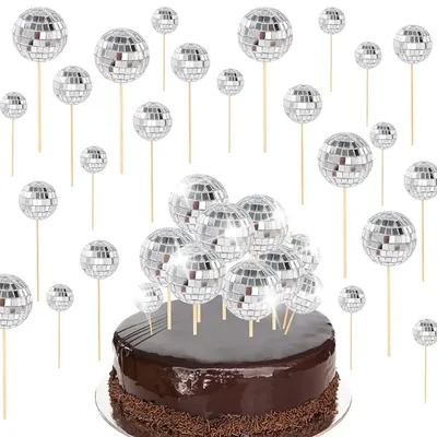 Disco Ball Cake Toppers (3/5/12Pcs) Disco Ball Cake Toppers (3/5/12Pcs)