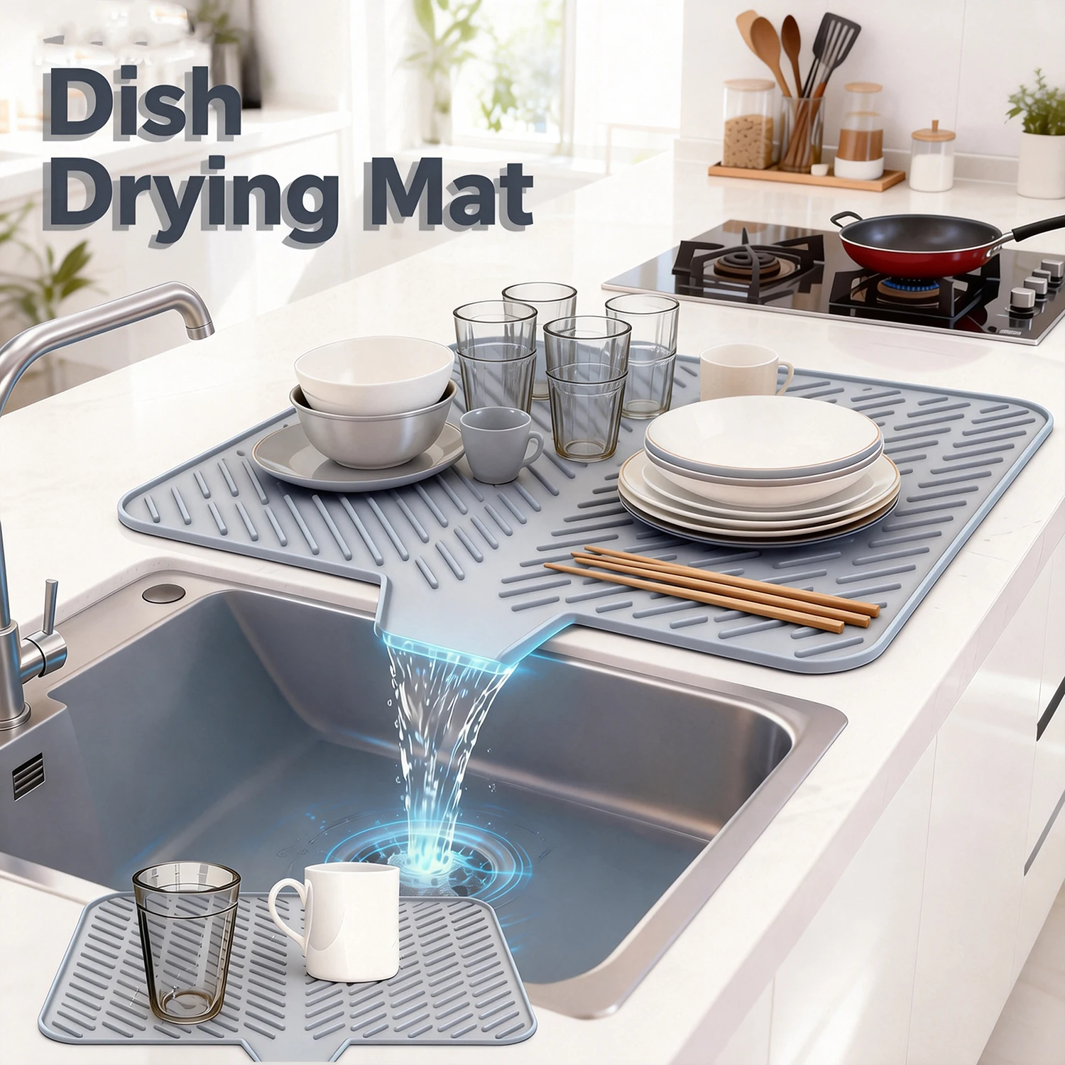 Dish Drying Mat Ultra Absorbent Silicone Drying Mats Non-Slip Fast Drying Draining Mat Heat Resistant Kitchen Dish Dish Drying Mat Ultra Absorbent Silicone Drying Mats Non-Slip Fast Drying Draining Mat Heat Resistant Kitchen Dish
