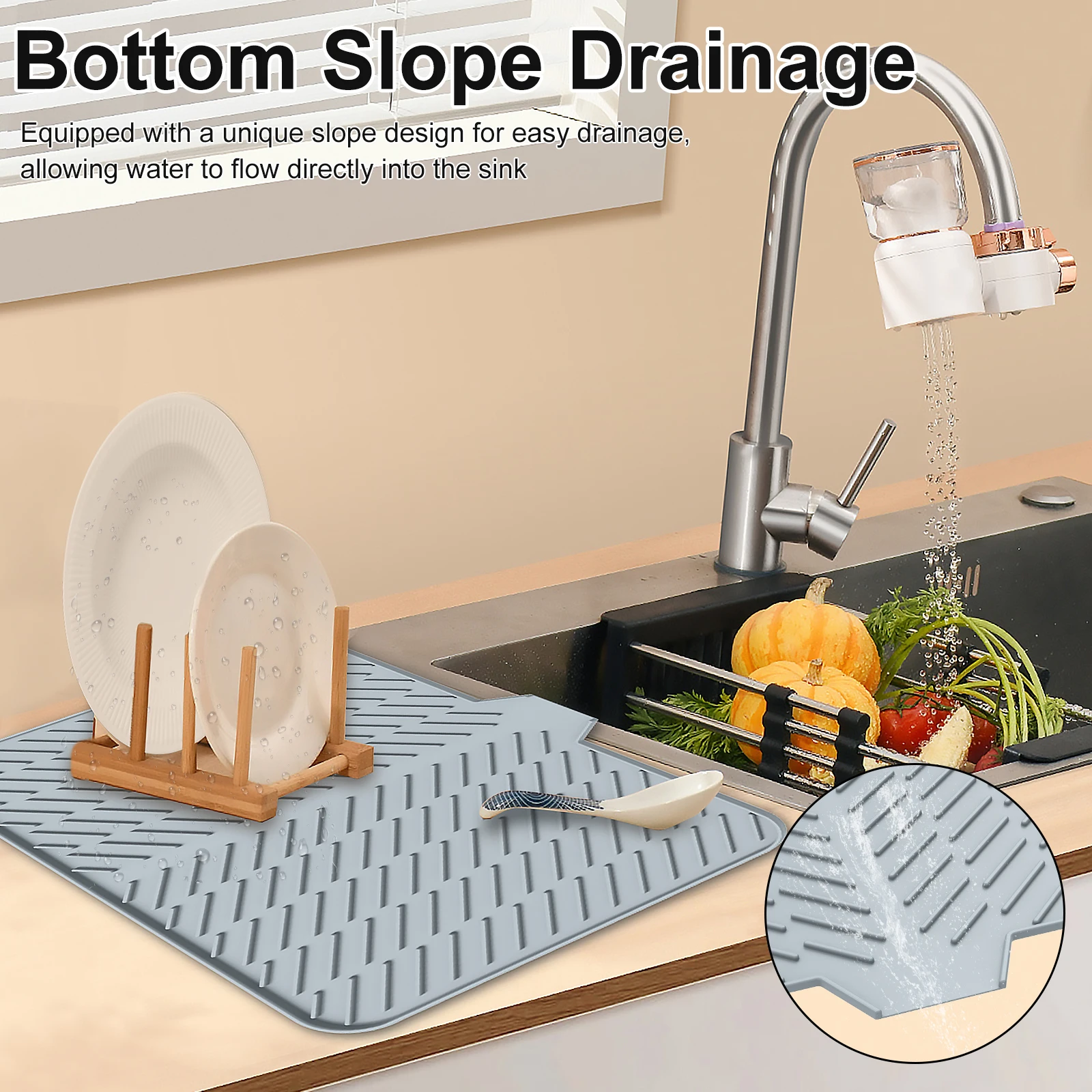 Dish Drying Mat Ultra Absorbent Silicone Drying Mats Non-Slip Fast Drying Draining Mat Heat Resistant Kitchen Dish Dish Drying Mat Ultra Absorbent Silicone Drying Mats Non-Slip Fast Drying Draining Mat Heat Resistant Kitchen Dish