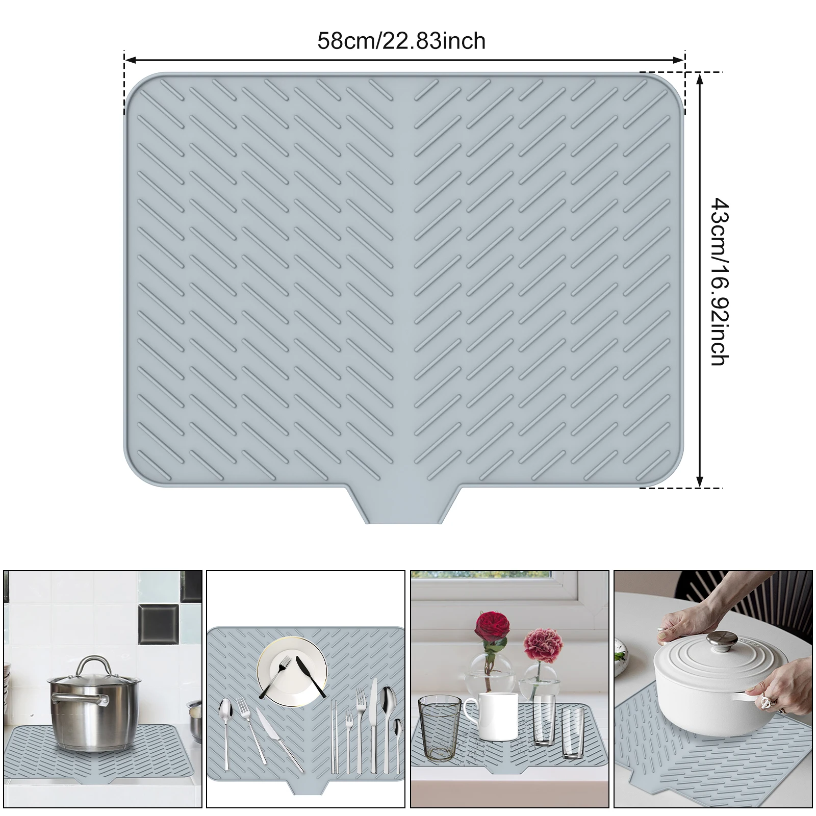 Dish Drying Mat Ultra Absorbent Silicone Drying Mats Non-Slip Fast Drying Draining Mat Heat Resistant Kitchen Dish Dish Drying Mat Ultra Absorbent Silicone Drying Mats Non-Slip Fast Drying Draining Mat Heat Resistant Kitchen Dish