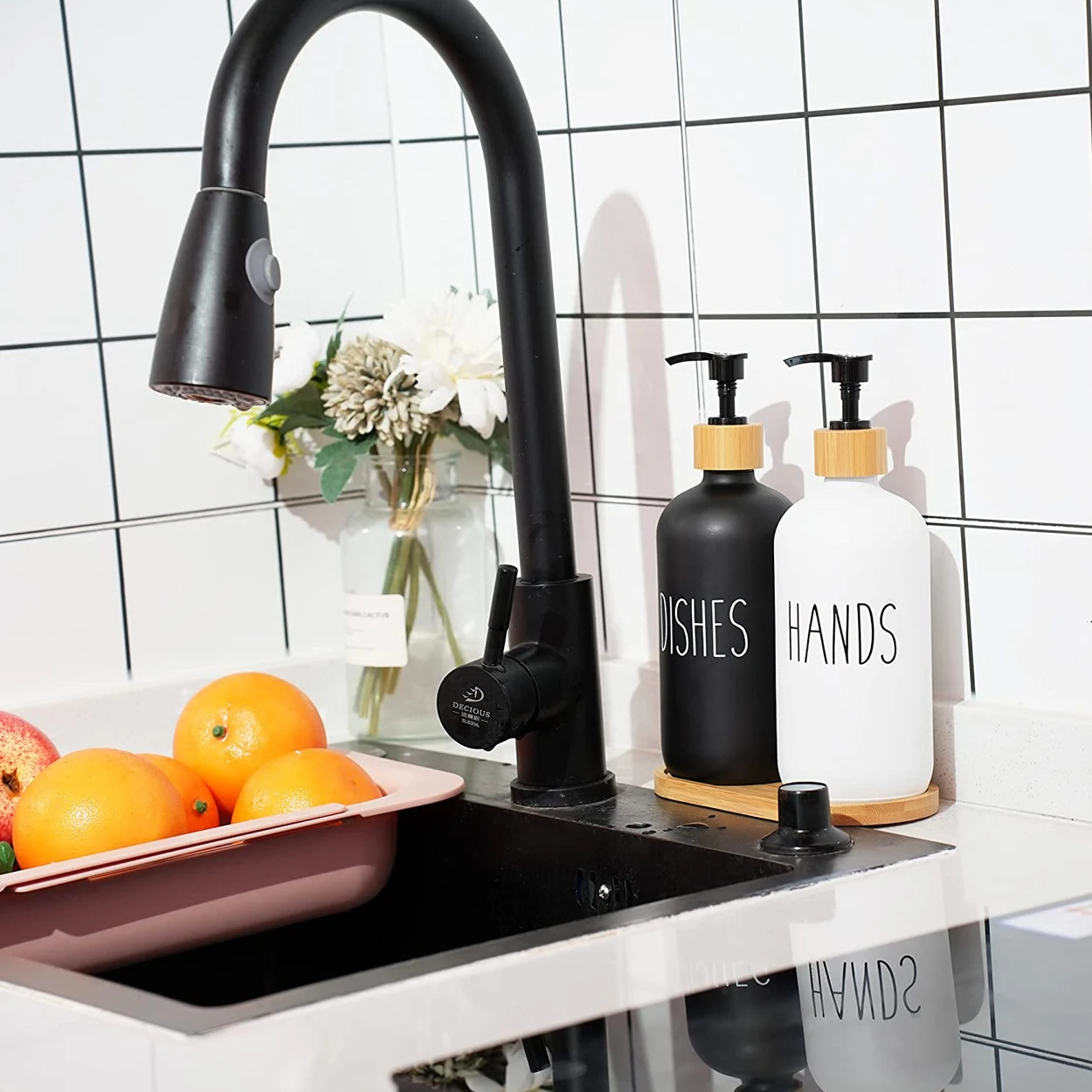Dish Soap Dispenser Set for Kitchen Sink Hands Soap and Dishes Detergent Storage Bottle Refillable Bottles Dish Soap Dispenser Set for Kitchen Sink Hands Soap and Dishes Detergent Storage Bottle Refillable Bottles