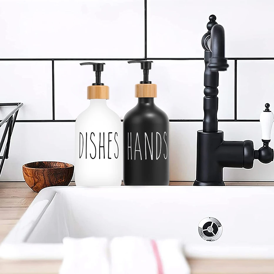 Dish Soap Dispenser Set for Kitchen Sink Hands Soap and Dishes Detergent Storage Bottle Refillable Bottles Dish Soap Dispenser Set for Kitchen Sink Hands Soap and Dishes Detergent Storage Bottle Refillable Bottles