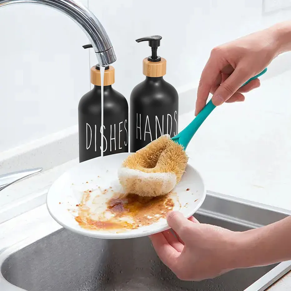 Dish Soap Dispenser Set for Kitchen Sink Hands Soap and Dishes Detergent Storage Bottle Refillable Bottles Dish Soap Dispenser Set for Kitchen Sink Hands Soap and Dishes Detergent Storage Bottle Refillable Bottles