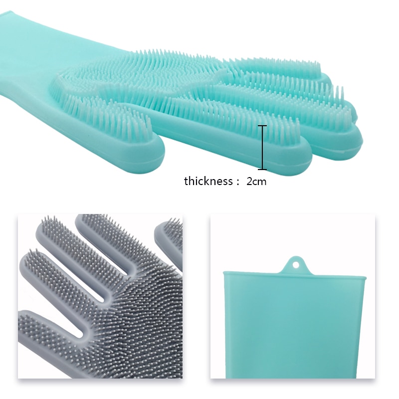 Dishwashing Gloves with Scrubber For Cleaning