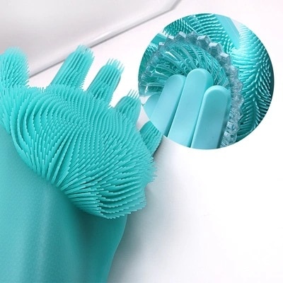 Dishwashing Rubber Scrubber Gloves (1 Pair) Dishwashing Rubber Scrubber Gloves (1 Pair)