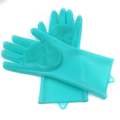 Dishwashing Rubber Scrubber Gloves (1 Pair) Dishwashing Rubber Scrubber Gloves (1 Pair)