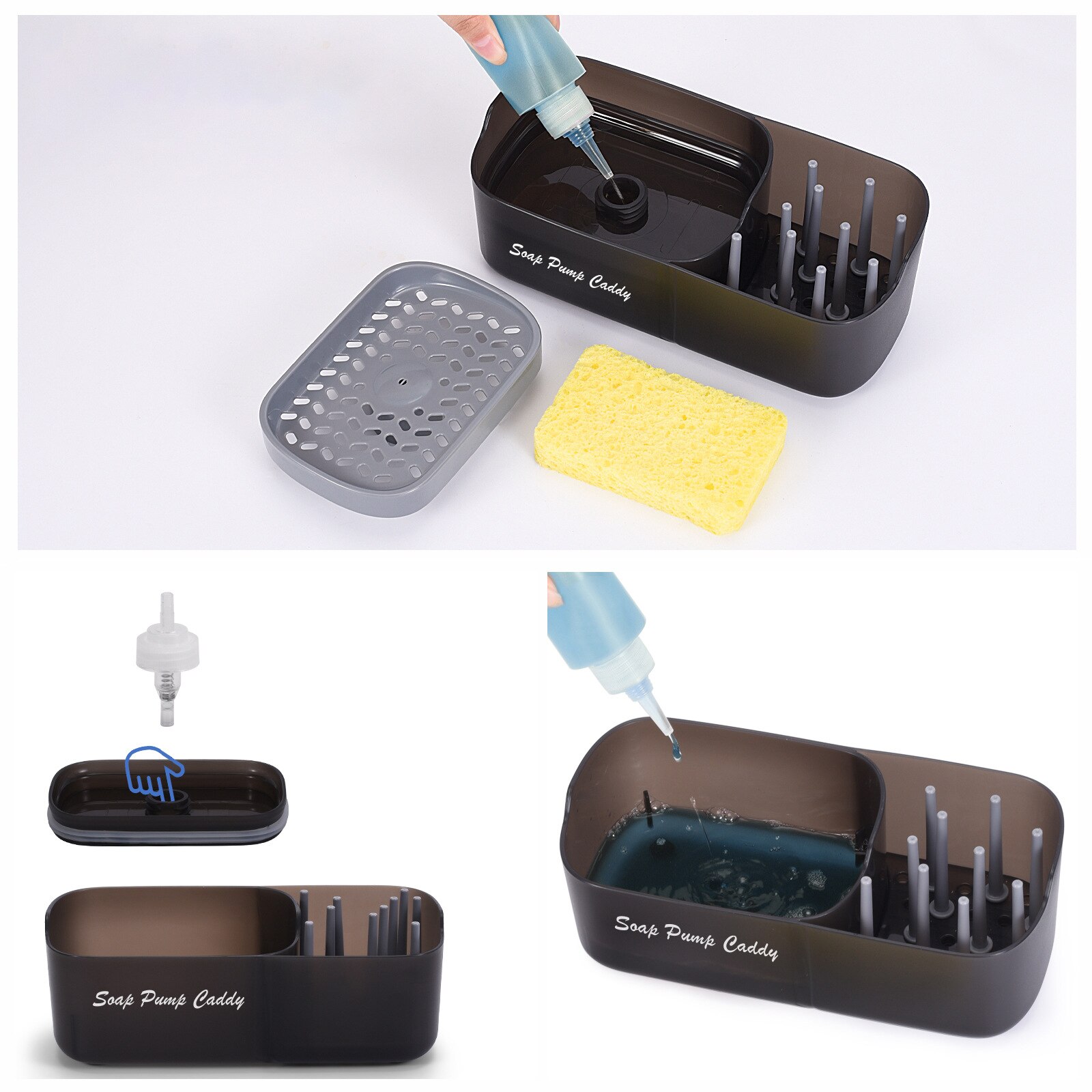 Dishwashing Soap Pump Sponge Caddy
