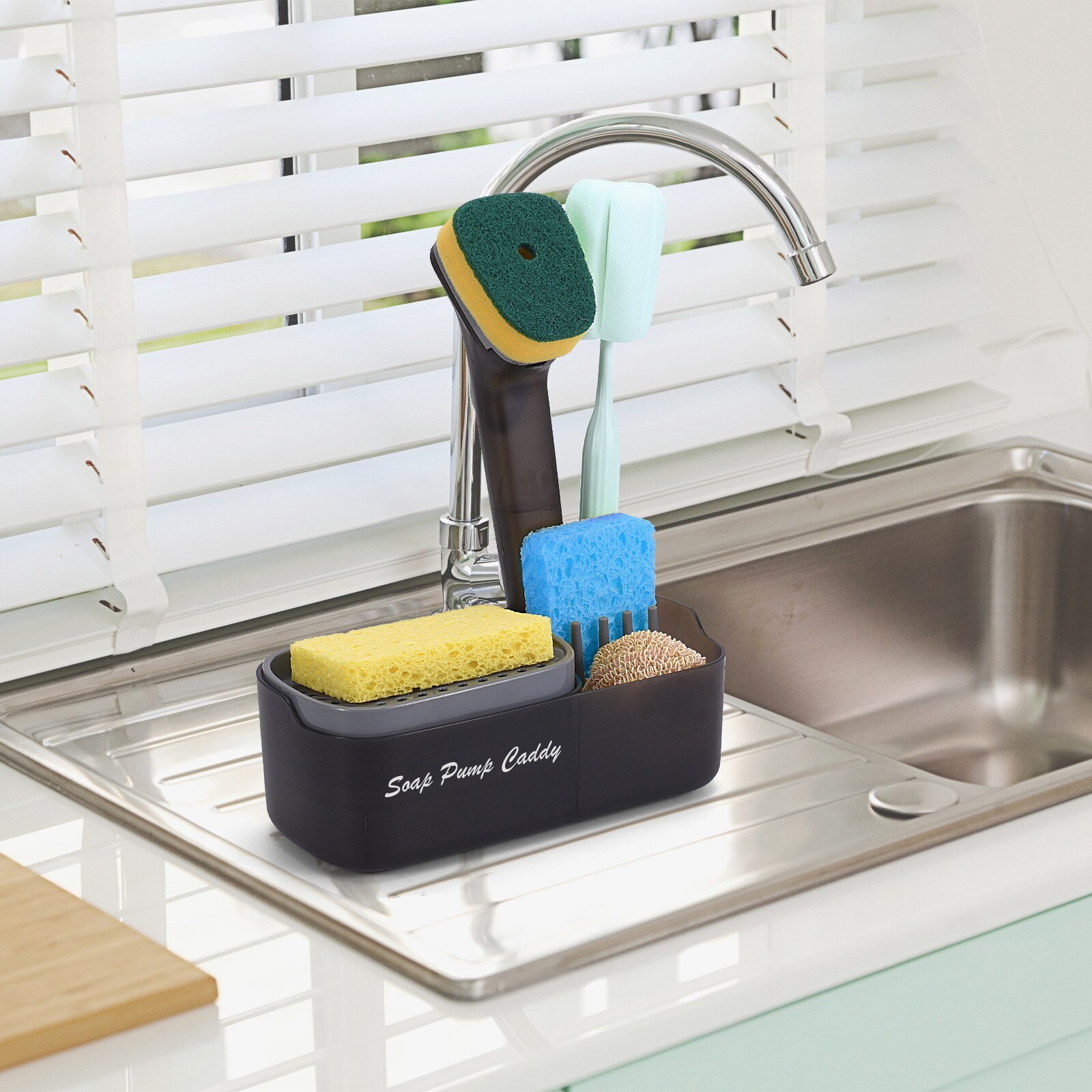 Dishwashing Soap Pump Sponge Caddy